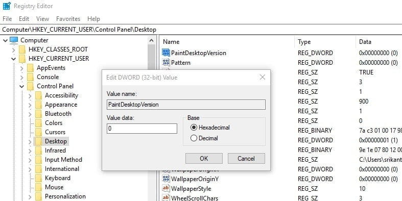   Edit the registry to remove the watermark from Windows 10 